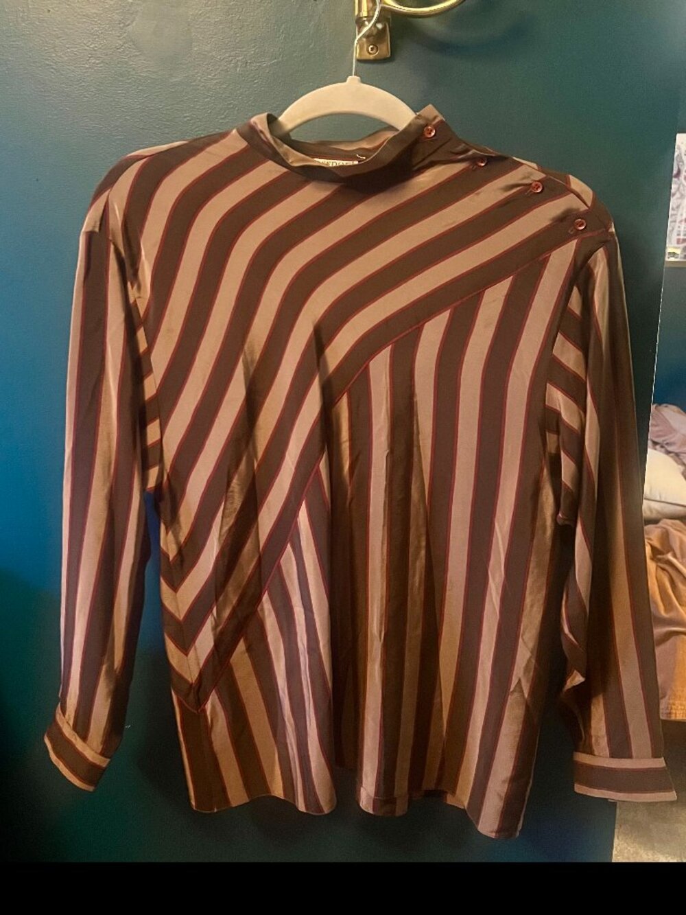 Vintage Blassport Silk Striped Blouse - Size 6